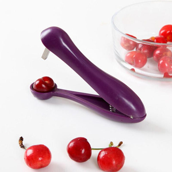 1PC Cherries Pitter Plastic Fruits Tools Fast Cherry Seed Removers Stainless Steel