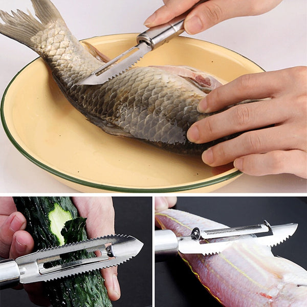 Stainless Steel Fish Scale Remover Vegetable Grater Slicer Carrot Potato