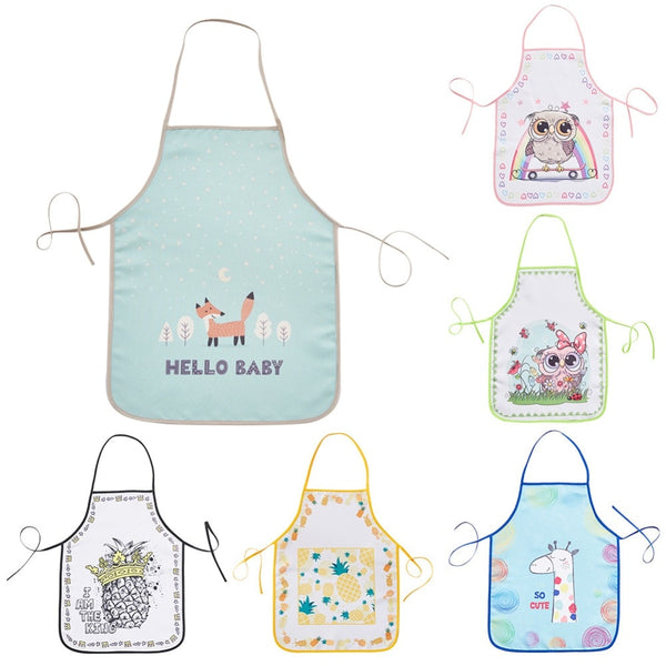 Animal Printed Cartoon Apron for Kids Children Bibs Anti-Fouling